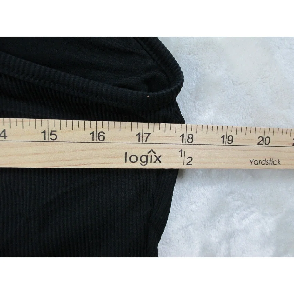 NEW Aerie Ribbed Scoop Longline Bikini Top‎ Womens 2XL Black Adjustable Straps - Picture 5 of 8